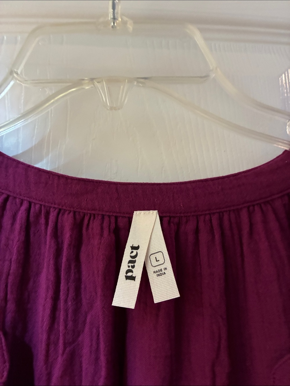 NWOT Pact Coastal Double Organic Cotton Breezy Midi Dress SZ L Sangria - Picture 3 of 7